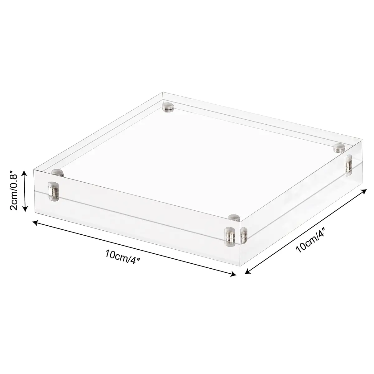 AMEITECH 4x4 inch (10x10 cm) Clear Acrylic Magnetic Picture Frame | Double-Sided Display - view 3