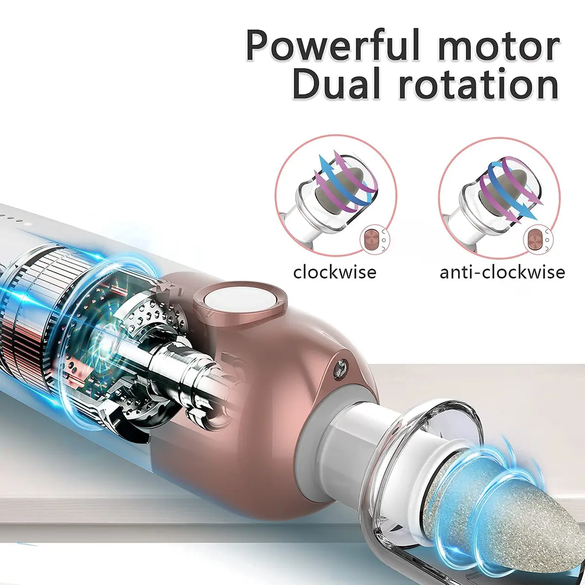 POLAMD Professional Electric Nail Drill Machine White | 5 Speeds Cordless Hand Foot Care Tool - view 7