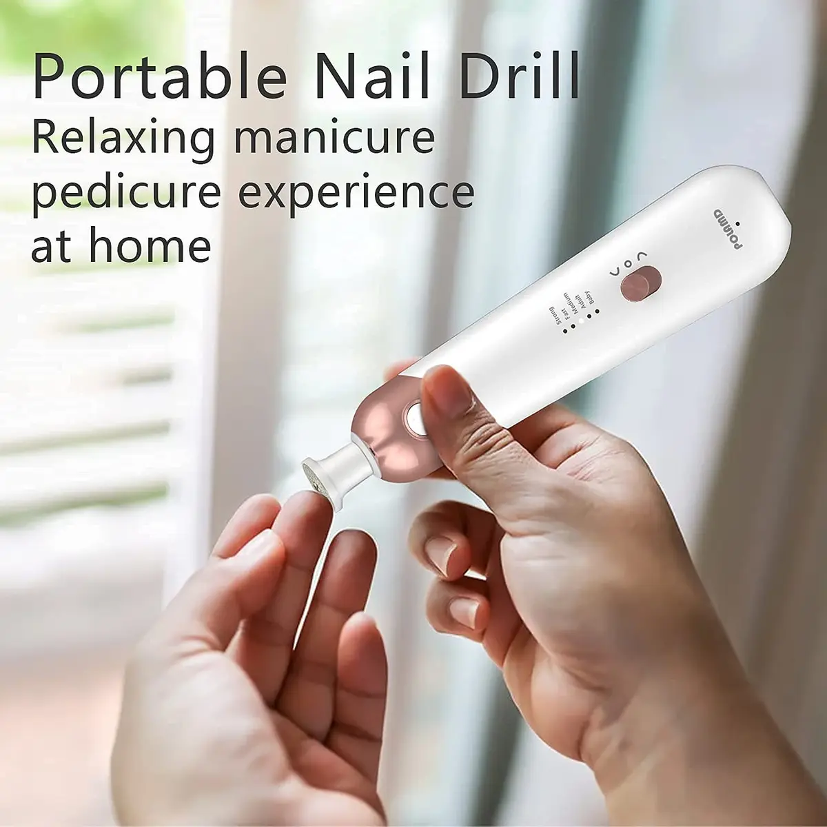POLAMD Professional Electric Nail Drill Machine White | 5 Speeds Cordless Hand Foot Care Tool - view 9
