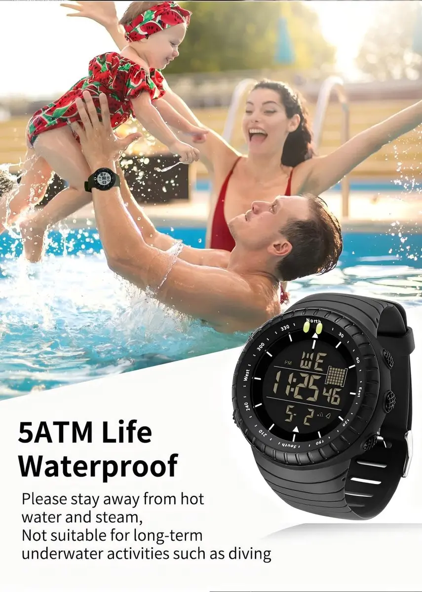 ManLinKei Digital Sports Watch, Military Waterproof Tactical Watch for Men, 1.97in - view 7