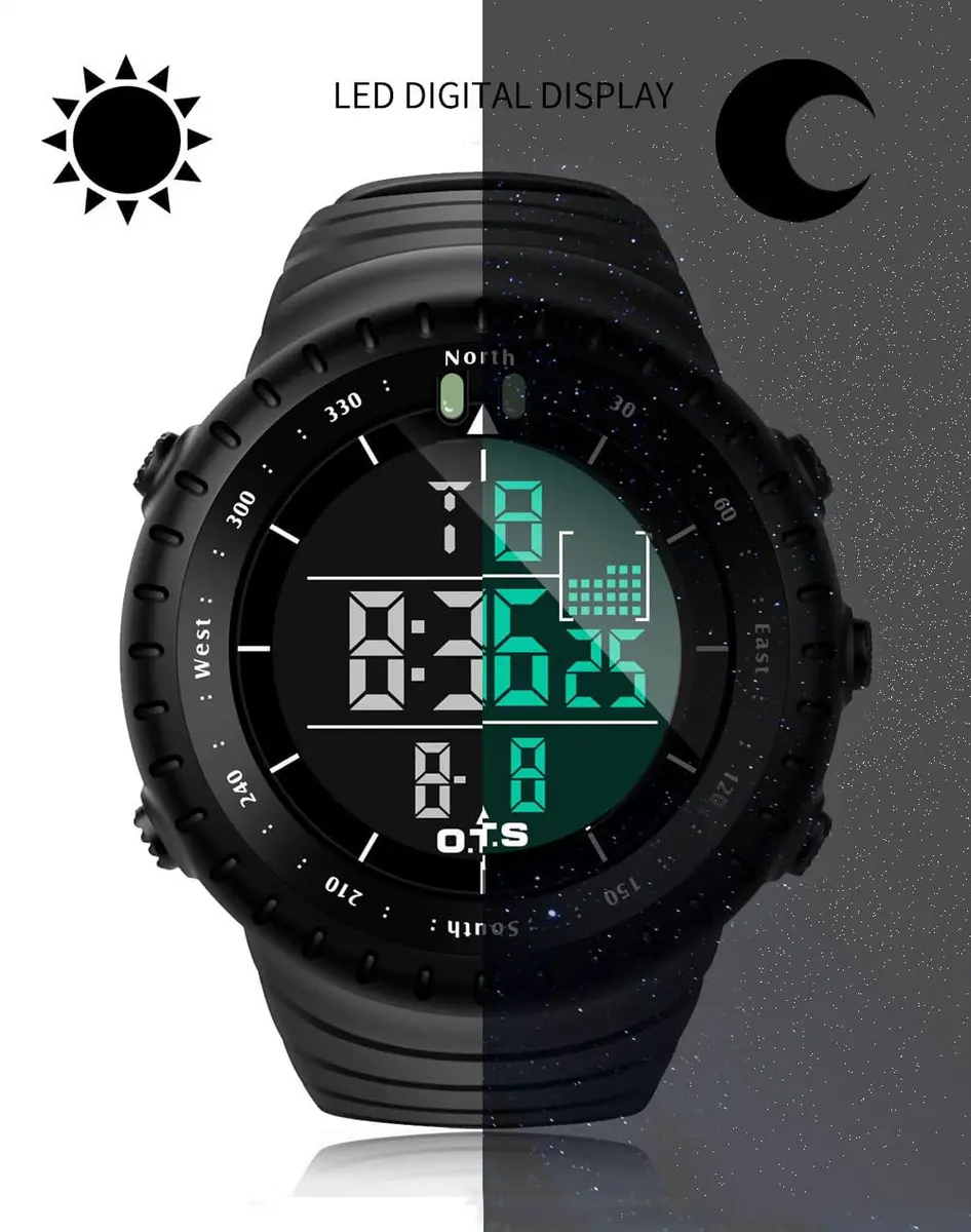 ManLinKei Digital Sports Watch, Military Waterproof Tactical Watch for Men, 1.97in - view 4