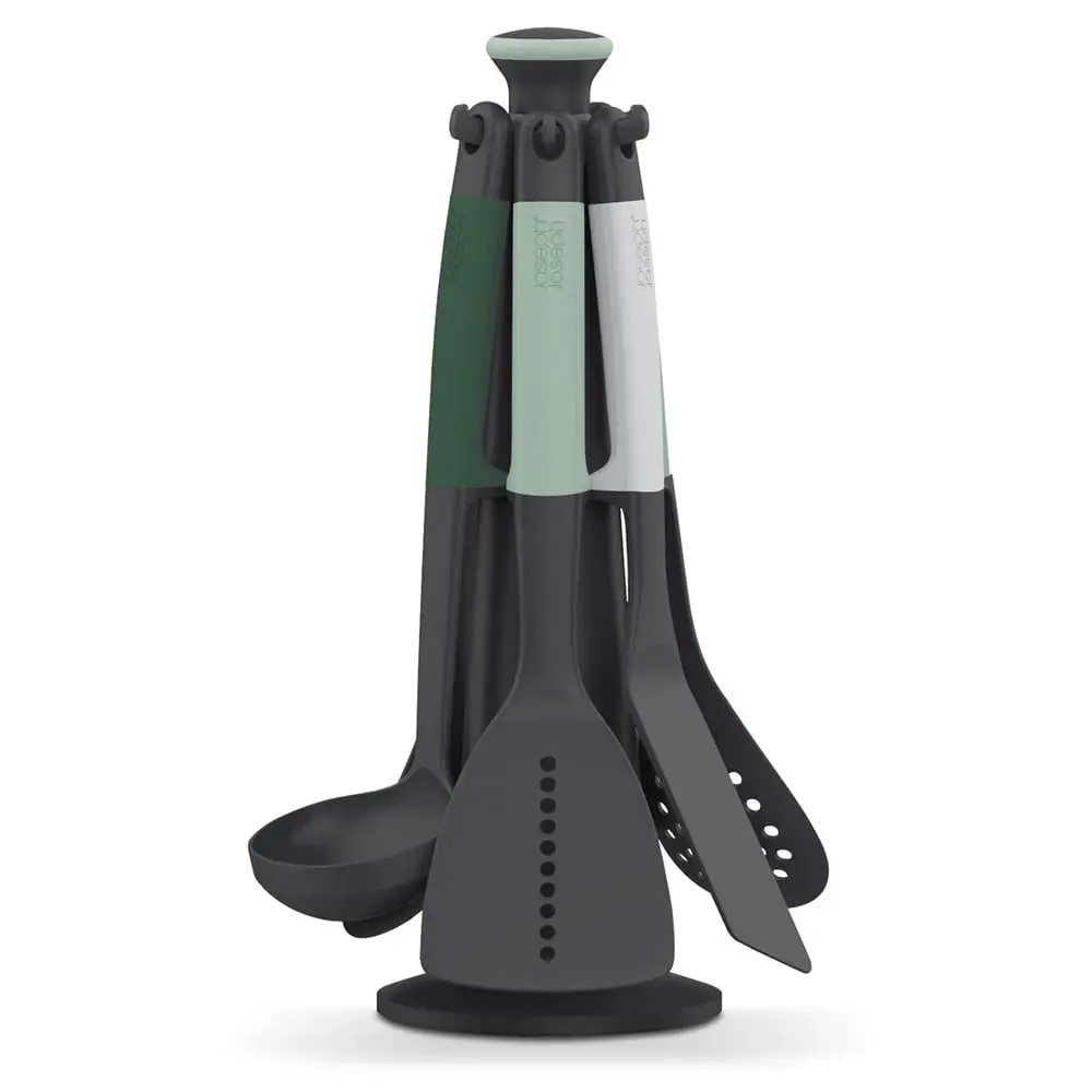 Joseph Joseph Elevate Kitchen Utensil Set with Rotating Stand | 6-Piece Non-Stick Friendly Tools in Sage Green - main product image