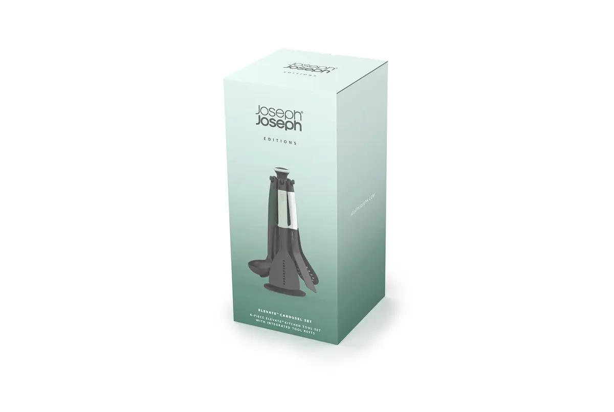 Joseph Joseph Elevate Kitchen Utensil Set with Rotating Stand | 6-Piece Non-Stick Friendly Tools in Sage Green - view 3
