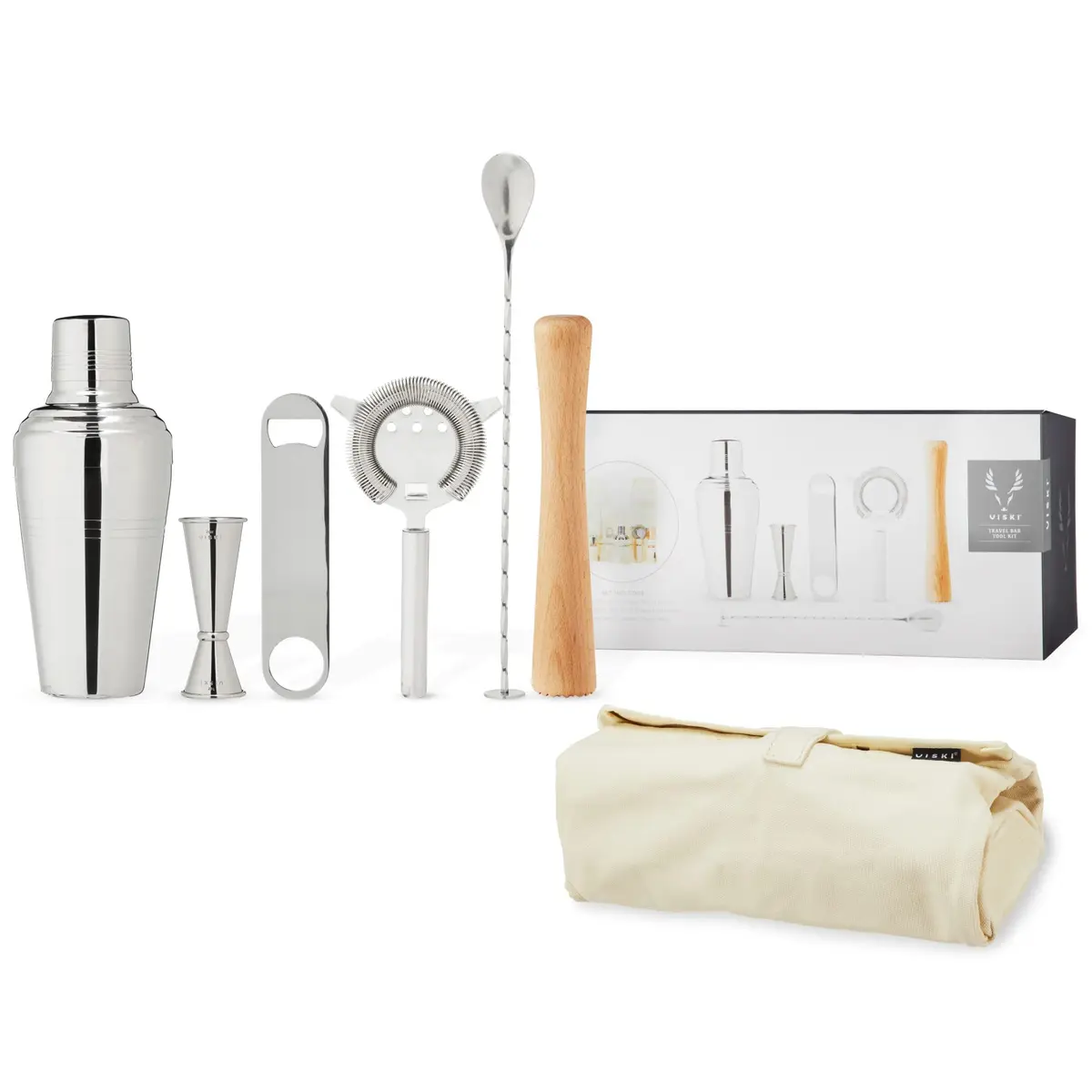 Viski Travel Bartender Kit 6pc Set | Portable Cocktail Mixing Essentials for On-the-Go Mixology - main product image