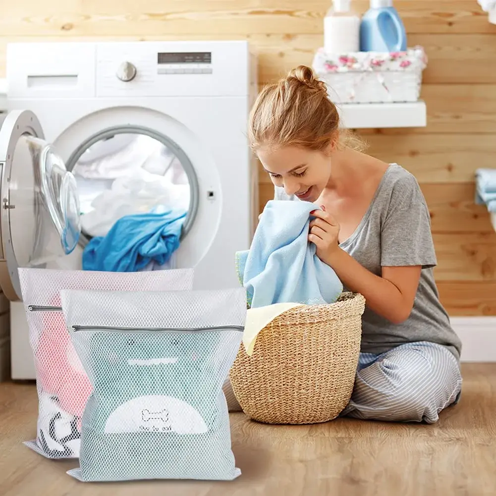 Vivifying XL Large Mesh Laundry Bags 2 Pack 20 x 24 Inches | Honeycomb Mesh Wash Bags for Delicates, Sweaters, Blankets (White) - view 6