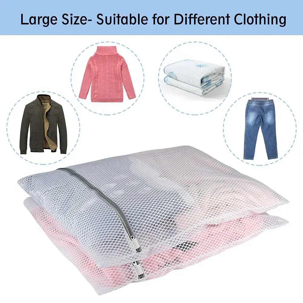 Vivifying XL Large Mesh Laundry Bags 2 Pack 20 x 24 Inches | Honeycomb Mesh Wash Bags for Delicates, Sweaters, Blankets (White) - view 4