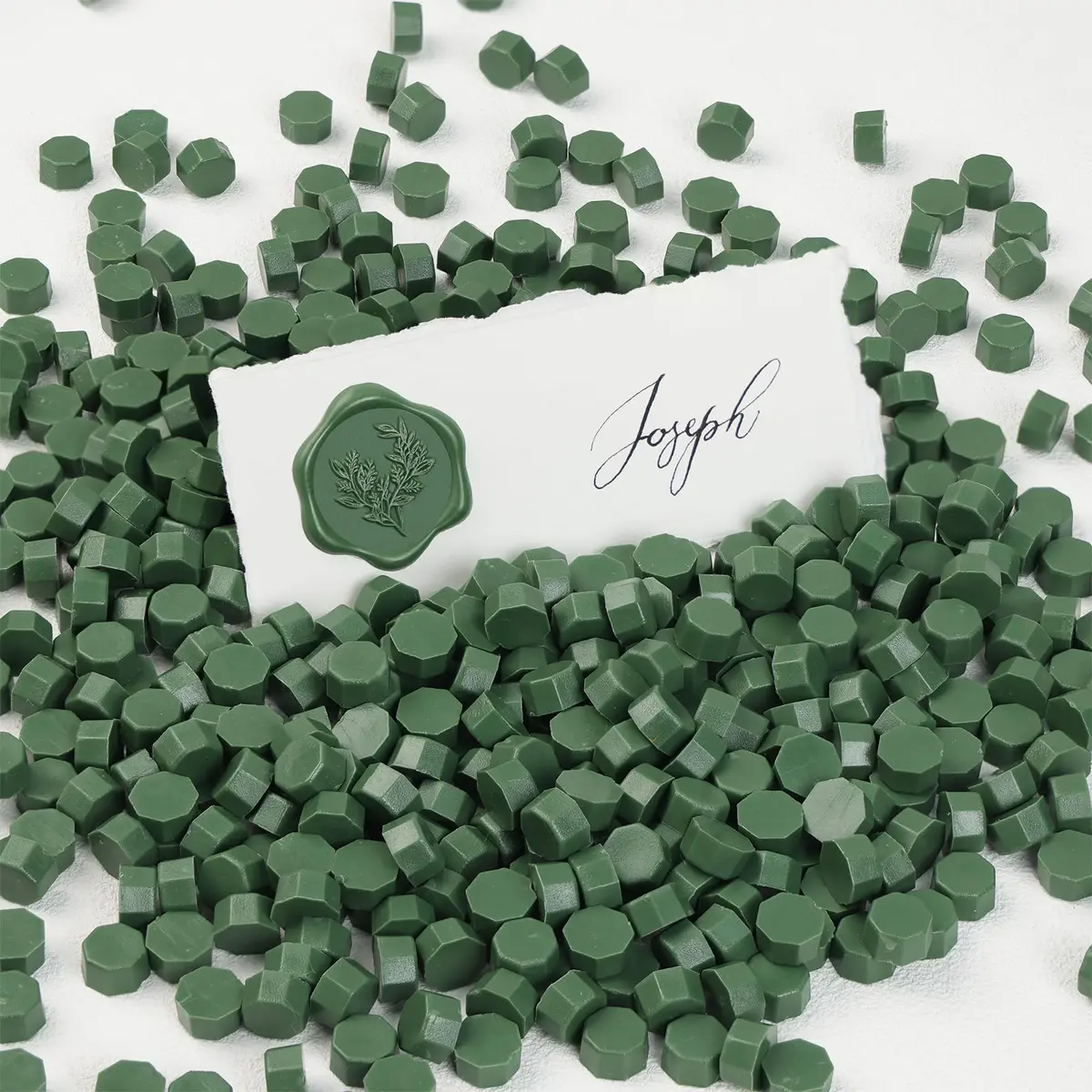 UNIQOOO Dark Olive Green Sealing Wax Beads, 540 Pcs | Perfect for Wedding Invitations & Crafts - view 5