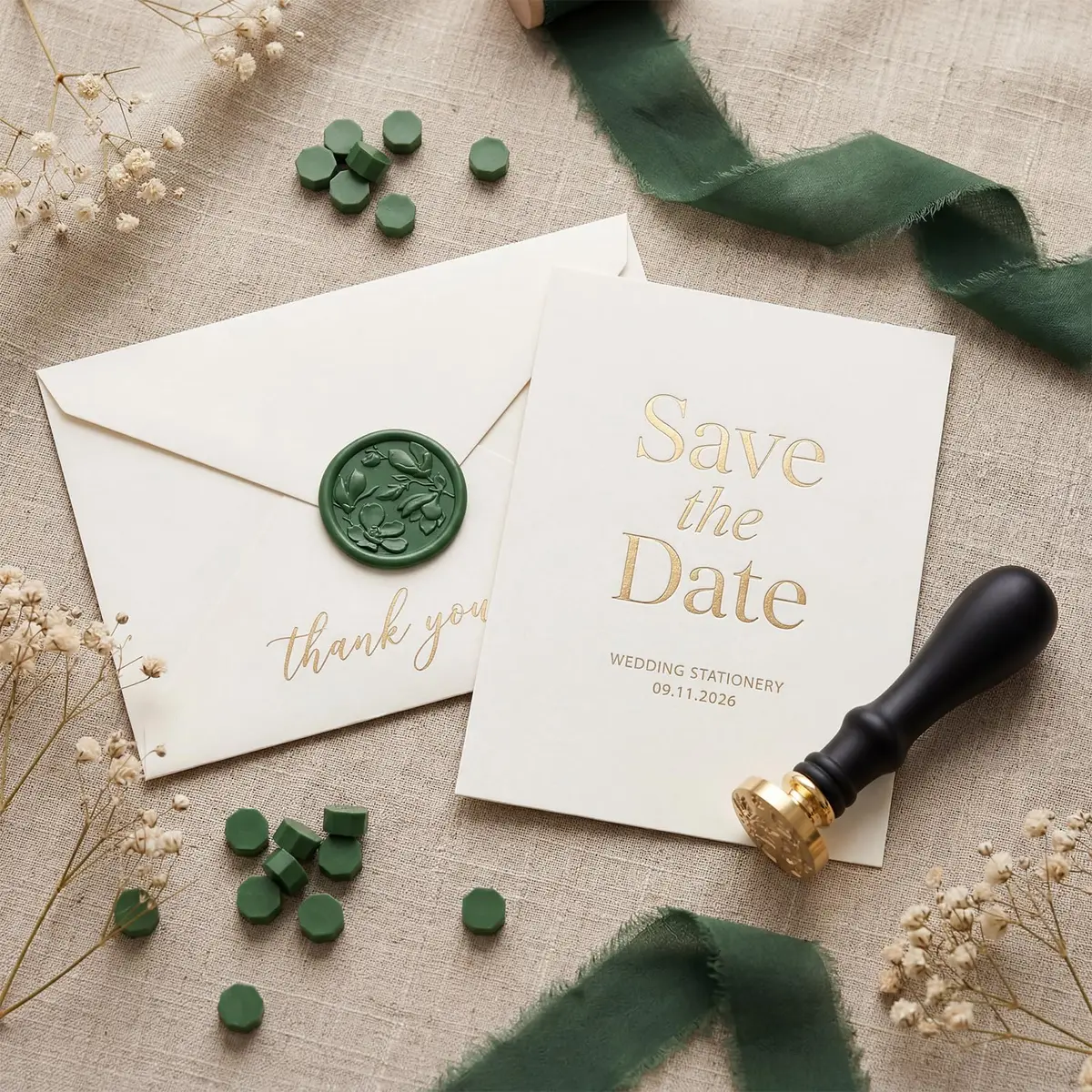 UNIQOOO Dark Olive Green Sealing Wax Beads, 540 Pcs | Perfect for Wedding Invitations & Crafts - view 2