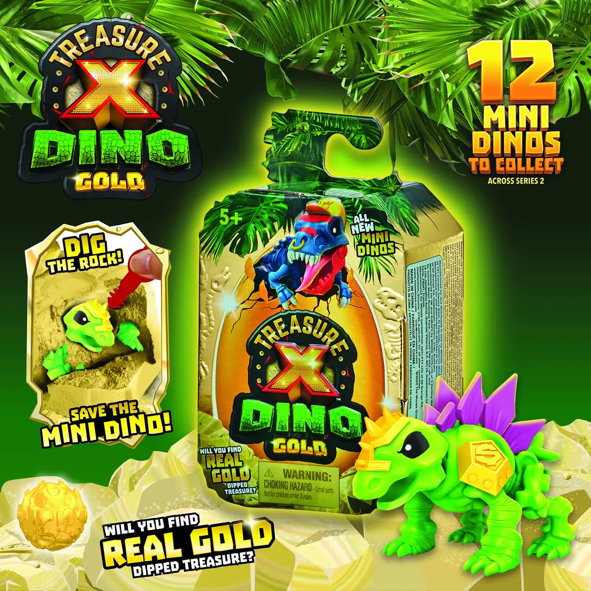 Treasure X Dino Gold Mini Dino Pack Toy Dig and Discover Collectable Dino Figures 1 Pack | ASTM-Tested Educational Toy - view 4
