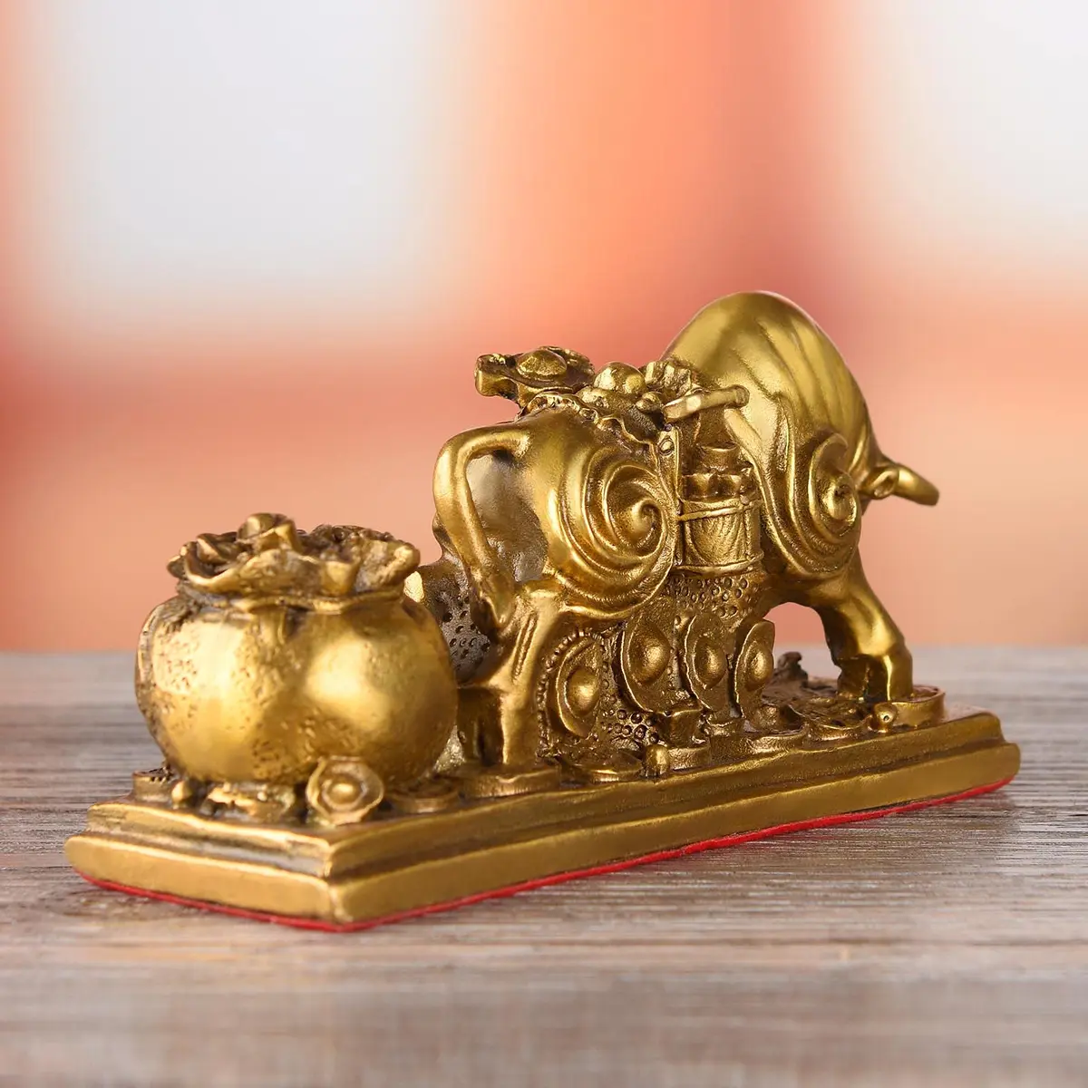 BRASSTAR Brass Feng Shui Bull Statue 13.5cm (5.3in) | Wealth & Success Symbol - view 6