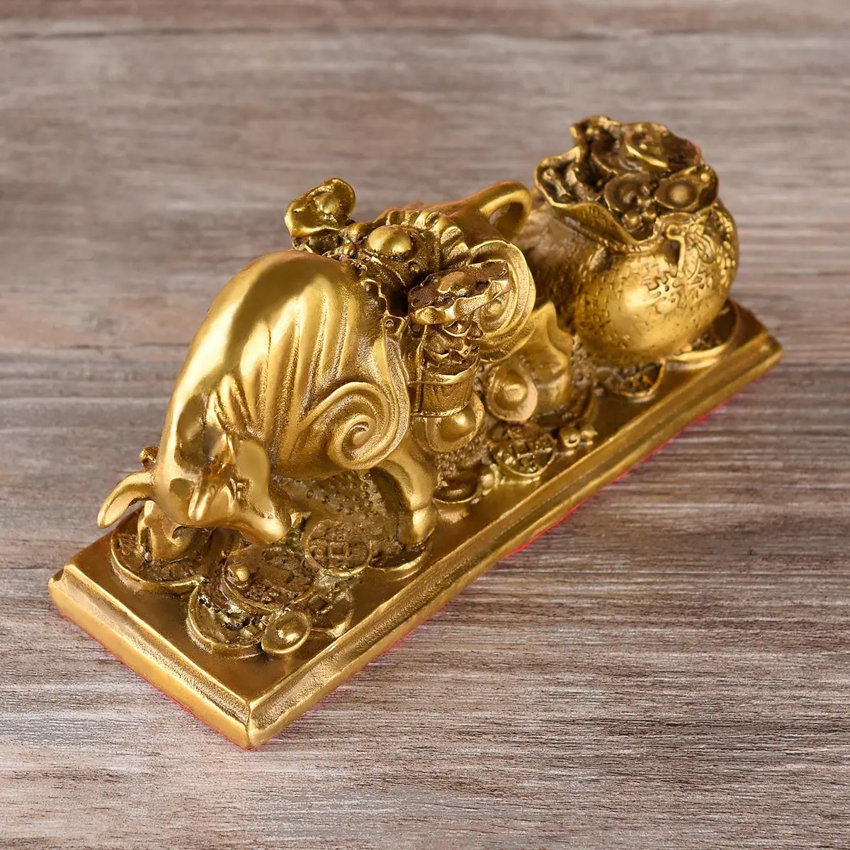 BRASSTAR Brass Feng Shui Bull Statue 13.5cm (5.3in) | Wealth & Success Symbol - view 7