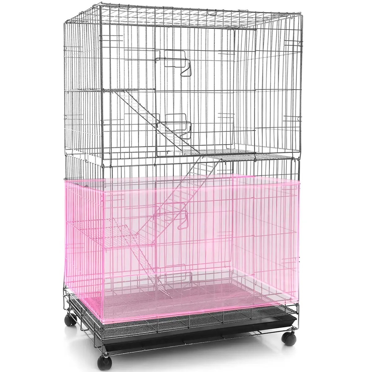 Shappy Bird Cage Seed Catcher Net 300cm (118 Inch) Light Pink | Adjustable Mesh for Medium/Small Cages - main product image