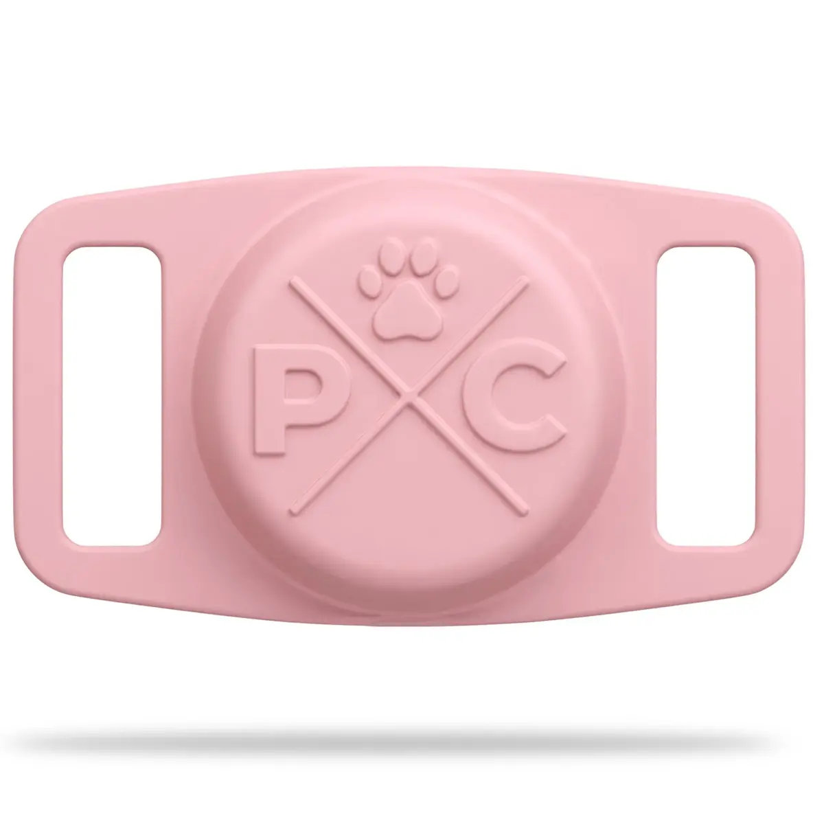 Pup Culture Airtag Dog Collar Holder Case | Pink Silicone Loop for Apple AirTag GPS Pet Tracker (1.5 inch Collar Fit) - main product image