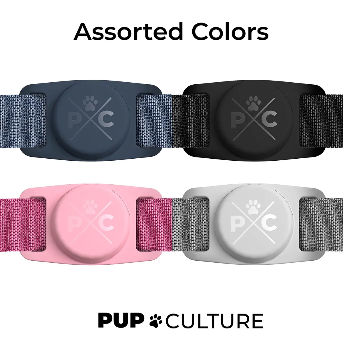 Pup Culture AirTag Dog Collar Holder | Navy Silicone | Fits 1-Inch Collars | Apple AirTag Sold Separately - view 7