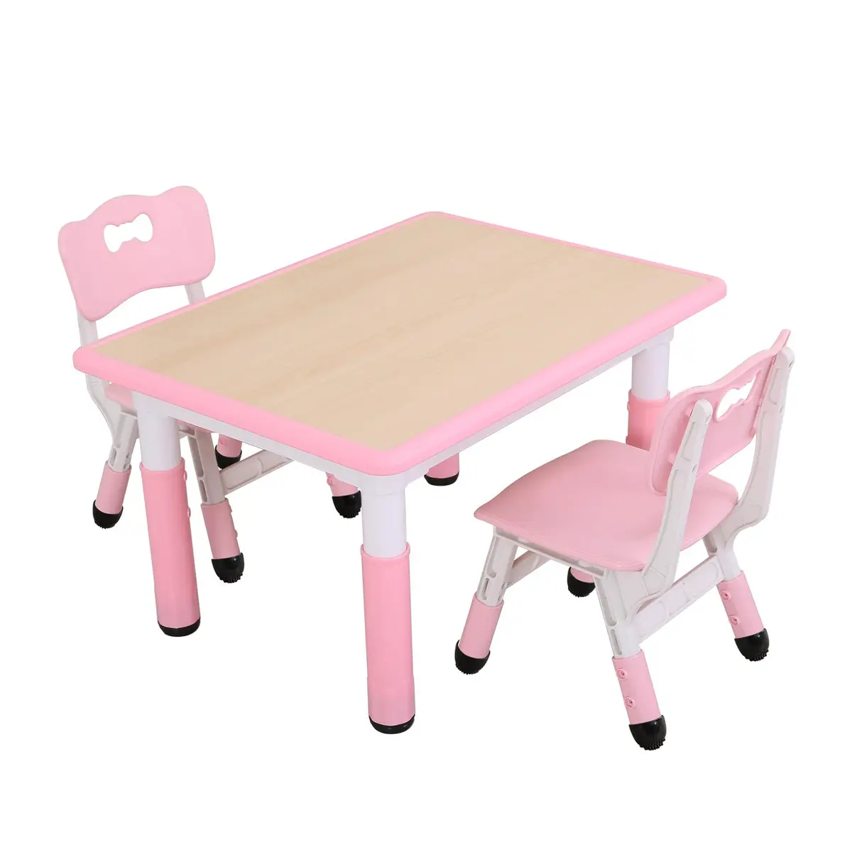 UNICOO Kids Table and Chairs Set, Height Adjustable, Plastic Study Desk for Ages 2-10 | Durable & Easy to Clean - main product image