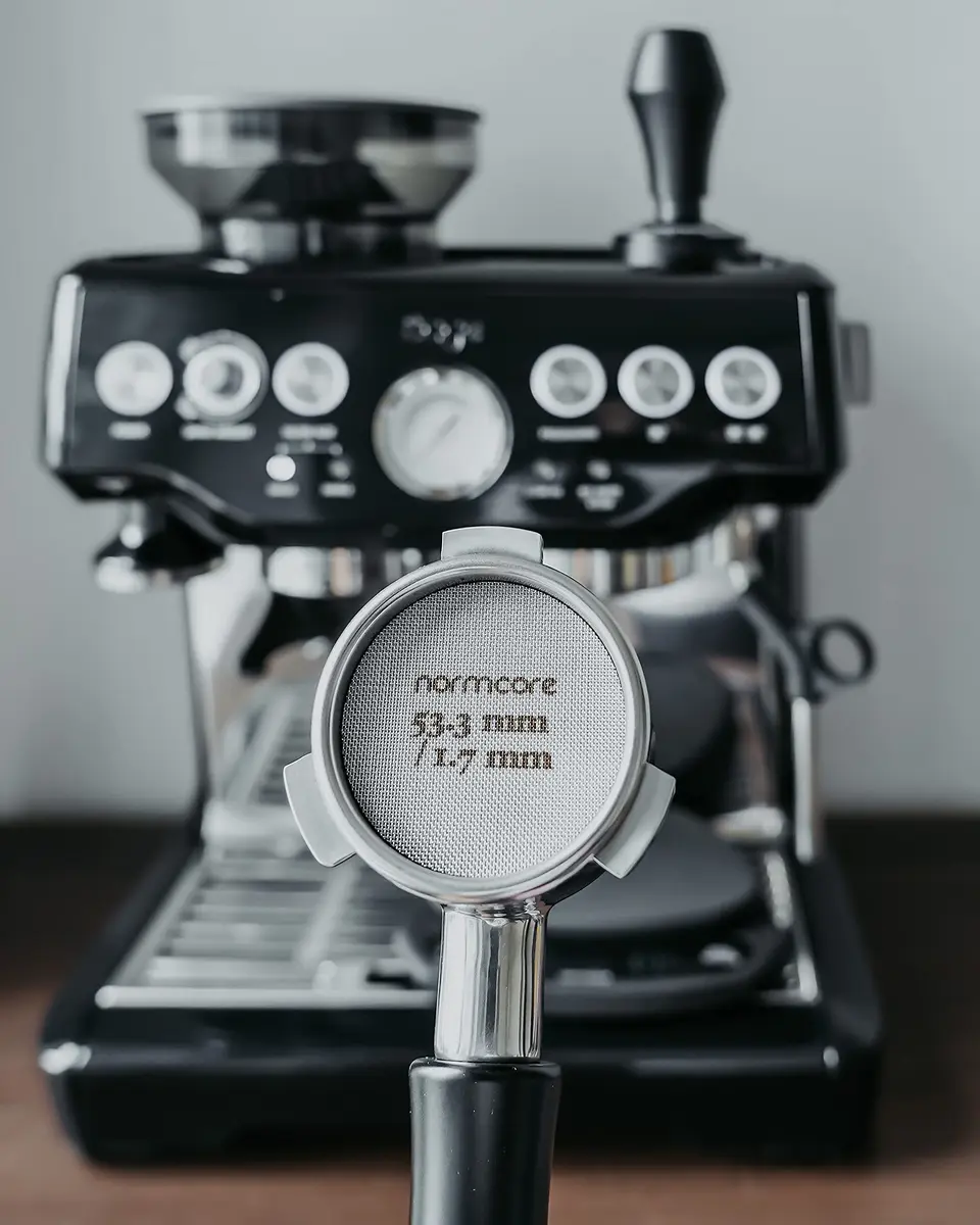 Normcore 54mm Bottomless Portafilter with 18g Filter Basket | Naked Portafilter for Breville Sage Barista Express - view 3