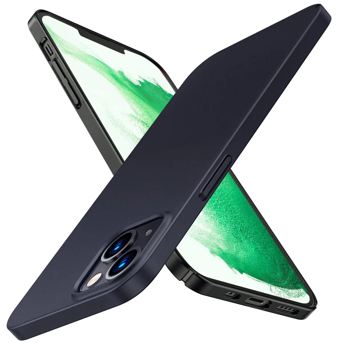 TORRAS Slim Fit for iPhone 13 Case Thin 6.1" Velvety Matte Black | Ultra-light & Protective - main product image