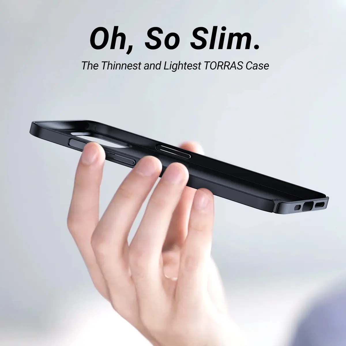 TORRAS Slim Fit for iPhone 13 Case Thin 6.1" Velvety Matte Black | Ultra-light & Protective - view 3