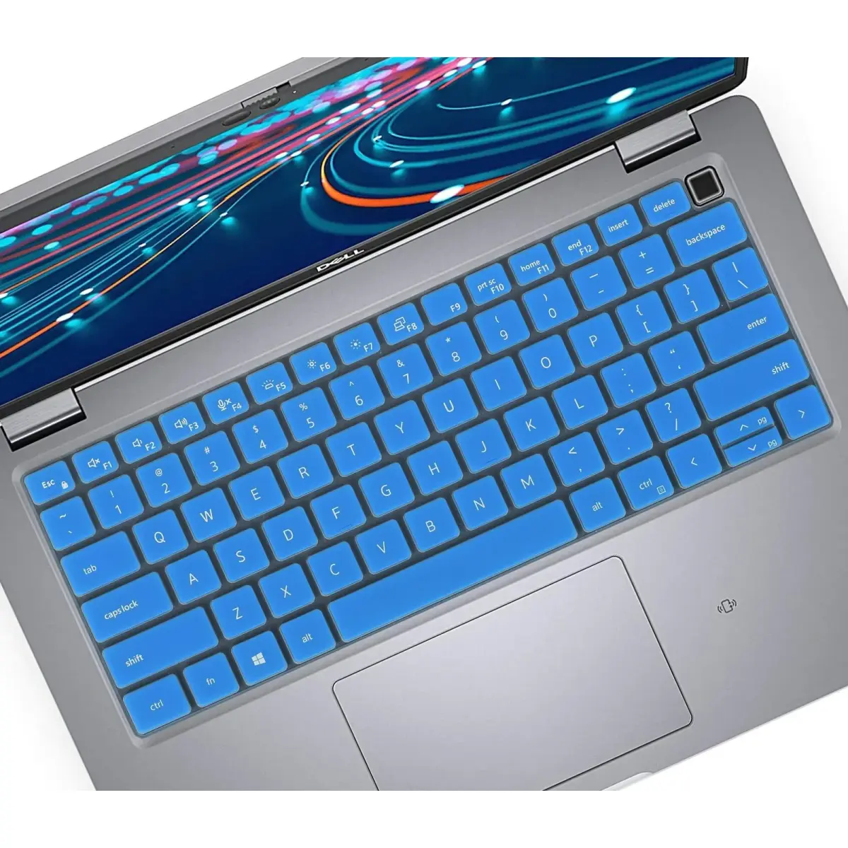 CASEDAO Blue Silicone Keyboard Cover for Dell Latitude 14" & 15.6" Laptops | US Layout - main product image