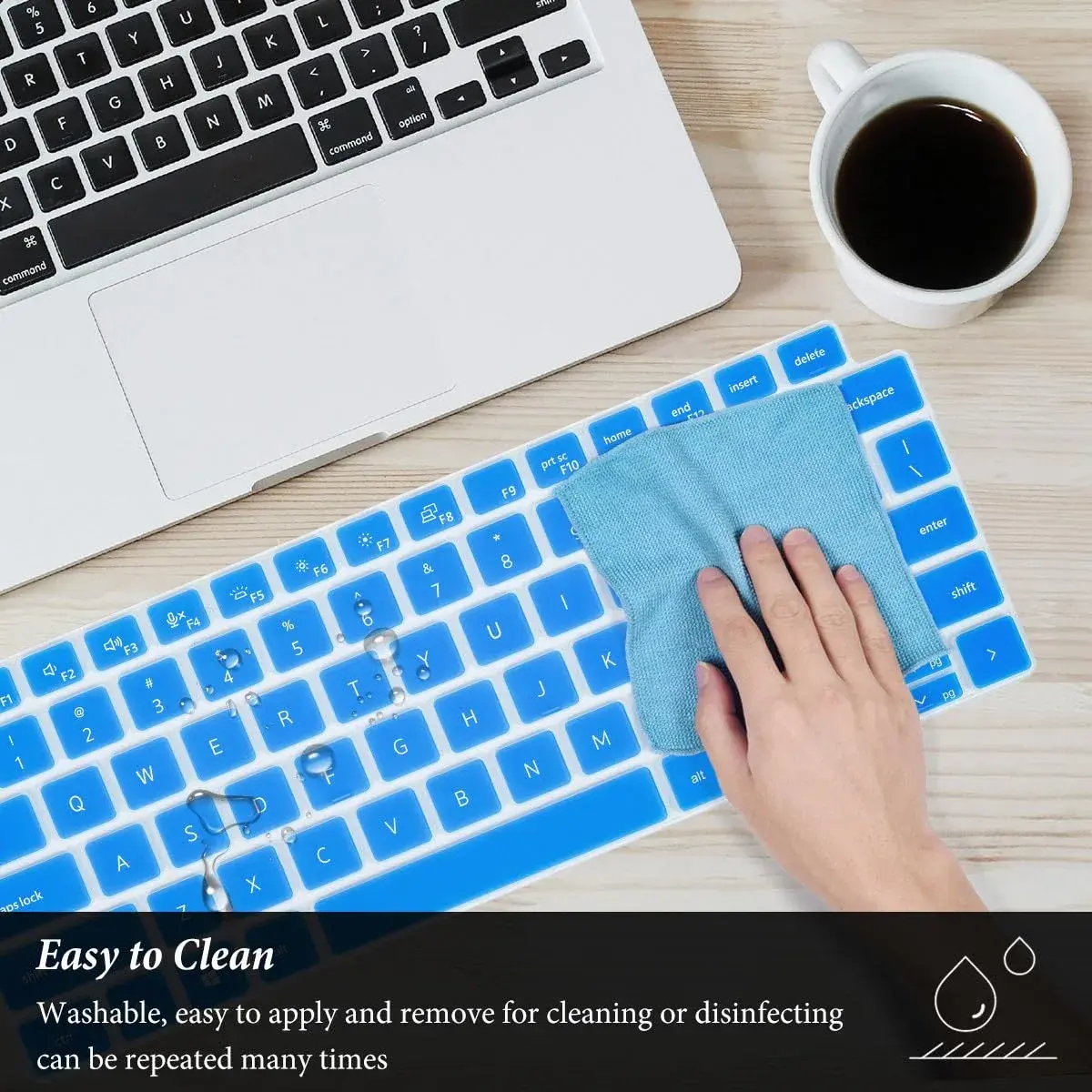 CASEDAO Blue Silicone Keyboard Cover for Dell Latitude 14" & 15.6" Laptops | US Layout - view 7