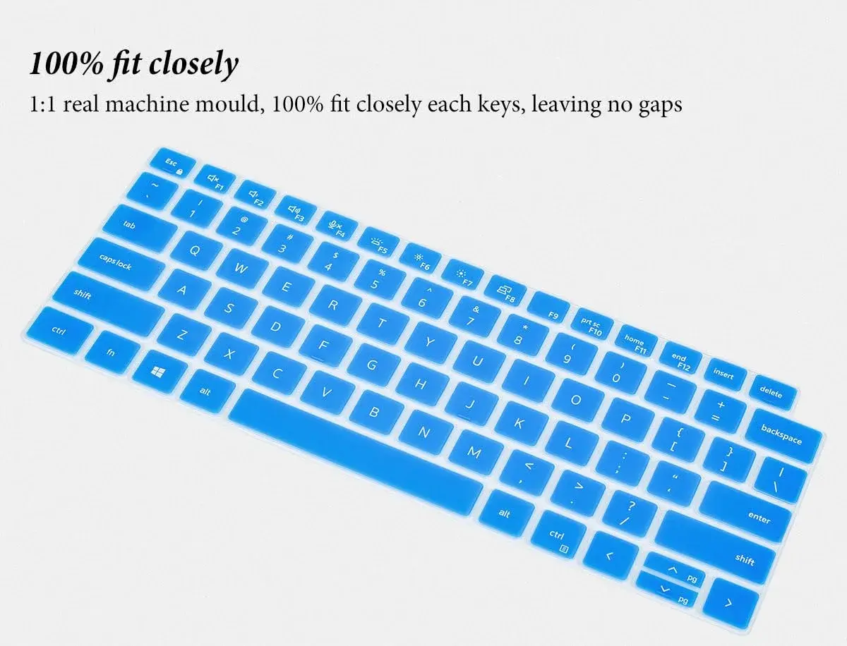 CASEDAO Blue Silicone Keyboard Cover for Dell Latitude 14" & 15.6" Laptops | US Layout - view 3