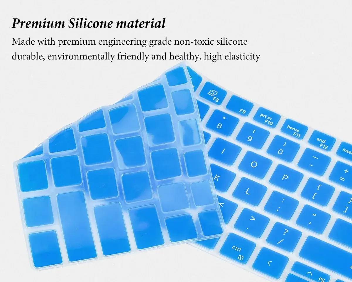 CASEDAO Blue Silicone Keyboard Cover for Dell Latitude 14" & 15.6" Laptops | US Layout - view 4