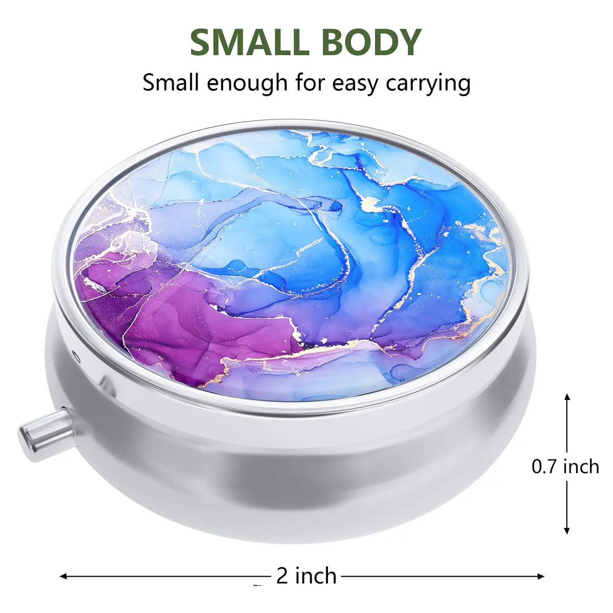 Nipichsha Personal Pill Dispenser Small Portable Medicine Organizer 1 Count (Pack of 1) | Compact & Durable - view 2