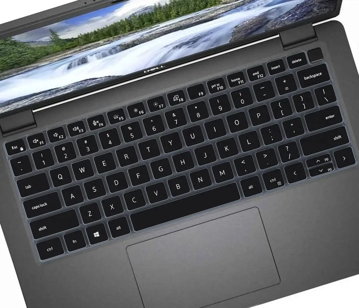 CASEDAO Black Silicone Keyboard Cover Skin for Dell Latitude 14" Laptops | US Layout Protector - main product image