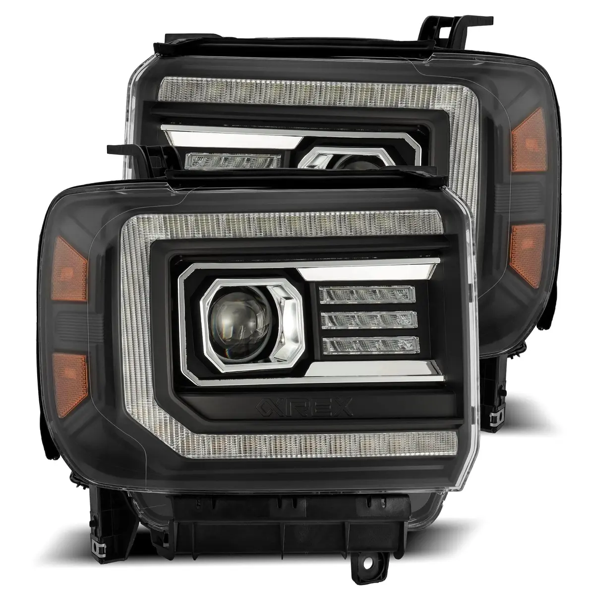 AlphaRex 880615 LUXX Series LED Projector Headlights | Fits GMC Sierra 1500 | Clear Polycarbonate Lens - main product image