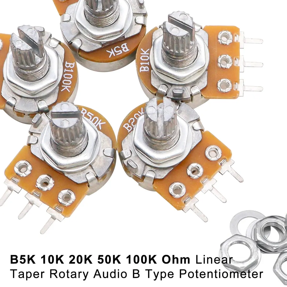 Taiss Potentiometer Kit 80PCS | Single Linear Taper Rotary Audio Components for Audio & Household Use - view 5
