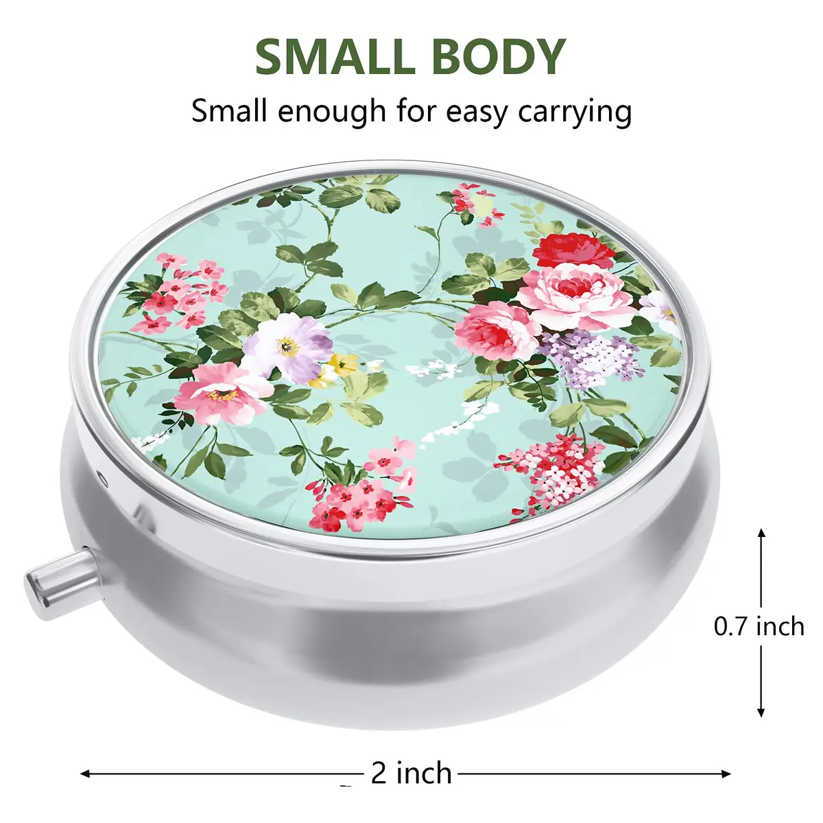 Nipichsha Pill Box Small Portable Medicine Organizer Graceful Peony | Compact, Sturdy & Stylish - view 2