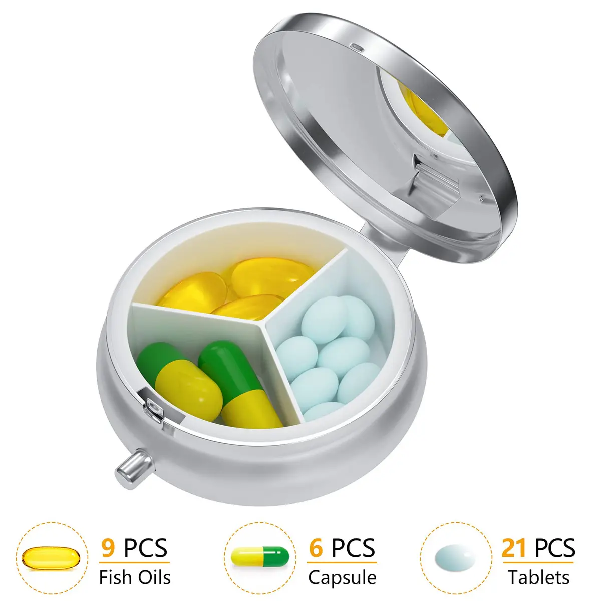 Nipichsha Pill Box Small Portable Medicine Organizer Graceful Peony | Compact, Sturdy & Stylish - view 3