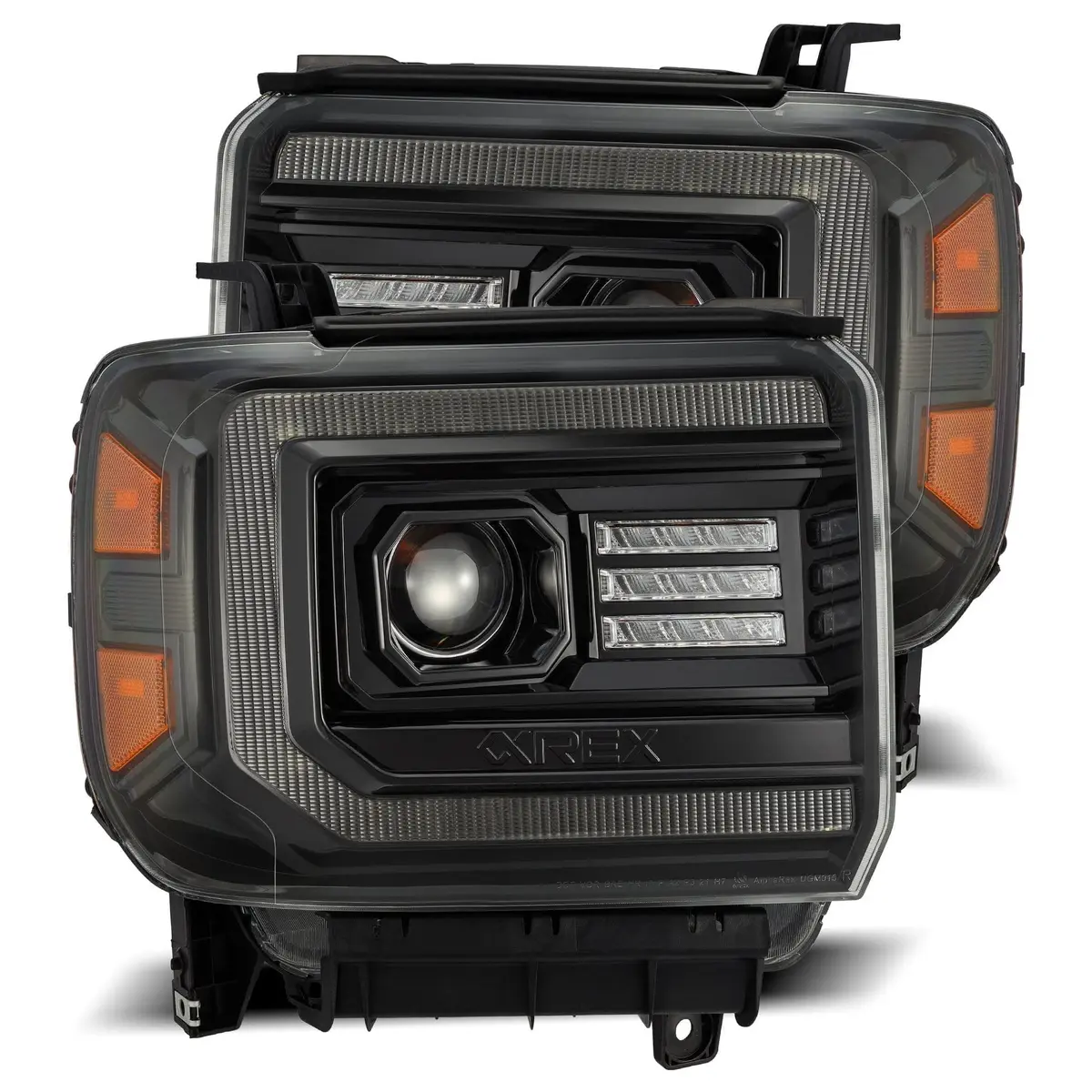 AlphaRex 880614 LUXX Series LED Projector Headlights Smoke | Full LED Technology for GMC Sierra 1500 - main product image