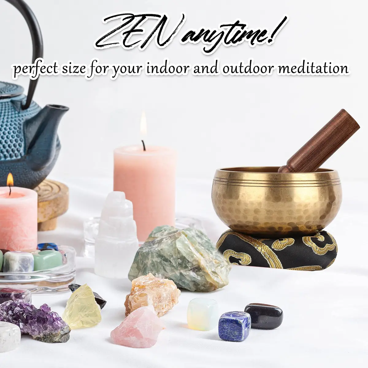 Relaehih Tibetan Singing Bowl Set 8.2 cm (3.15 Inch) | Hand-Hammered Nepal Meditation Chakra Sound Bowl - view 4