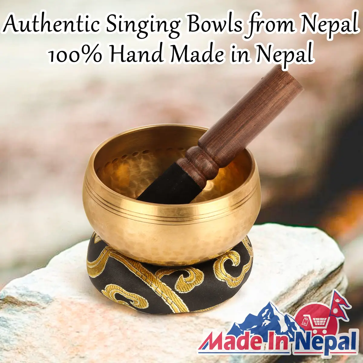 Relaehih Tibetan Singing Bowl Set 8.2 cm (3.15 Inch) | Hand-Hammered Nepal Meditation Chakra Sound Bowl - view 7