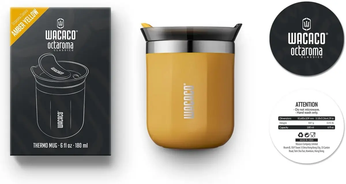 WACACO Octaroma Classico Travel Coffee Mug 180ml (6 fl oz) | Espresso Maker Fit - view 6