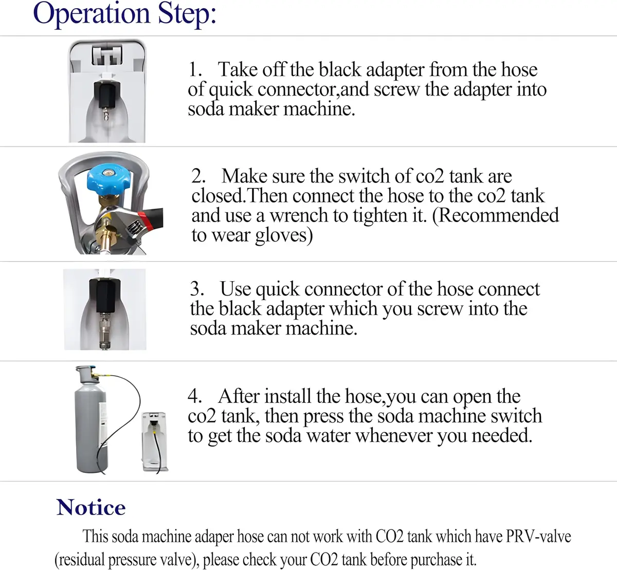 VaVoger Soda Machine Co2 Adapter with High Pressure Stainless Steel Hose 36 inch | Compatible with Jet Aqua Fizz - view 6