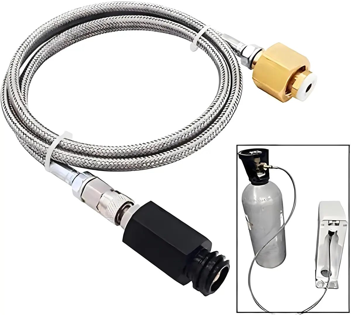 VaVoger Soda Machine Co2 Adapter with High Pressure Stainless Steel Hose 36 inch | Compatible with Jet Aqua Fizz - view 7