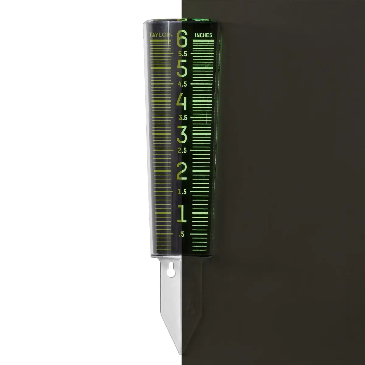 Taylor Glow-In-The-Dark Mountable Rain Gauge, 15.6 cm (6 inch) Capacity | Measure Precipitation Accurately - view 3