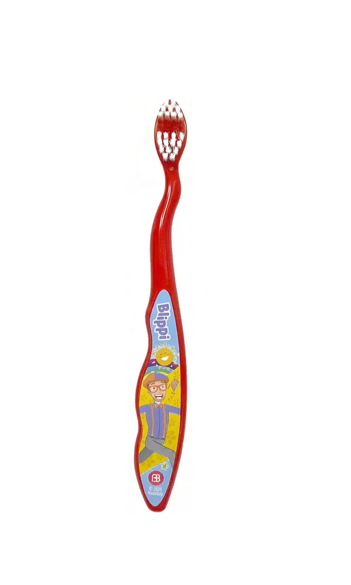 Brush Buddies Blippi Kids Toothbrush with Travel Cap | Soft Bristle, Multicolor, 2 Count - view 6