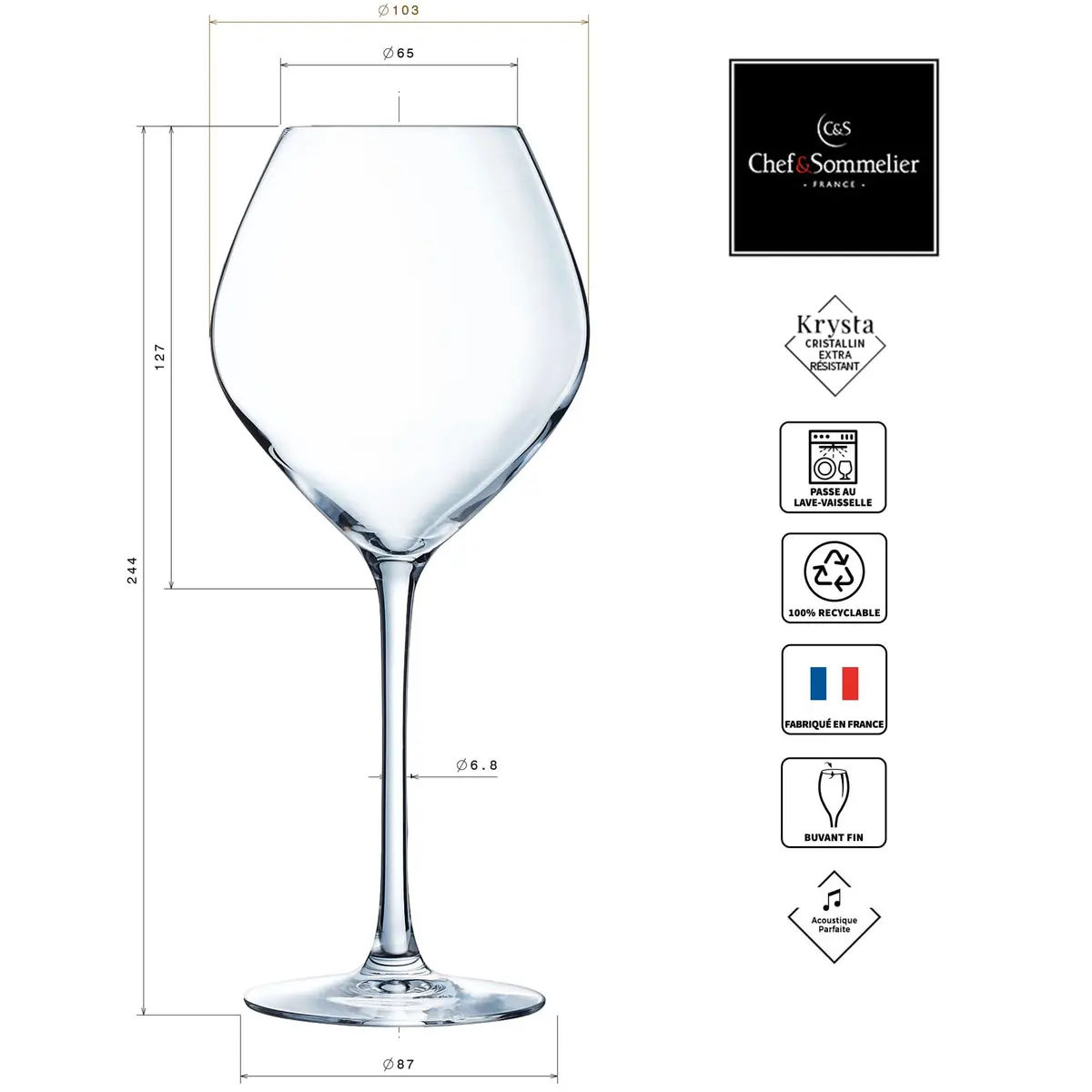 Chef & Sommelier Cheer Up Collection 6 Red Wine Glasses 55 cl | Modern, Elegant & Heavy Duty - view 5