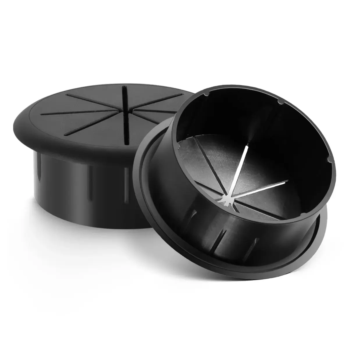 HYCC Black 2 Pack 2 Inch Flexible Desk Grommet | Organizes Wires Effectively - view 3