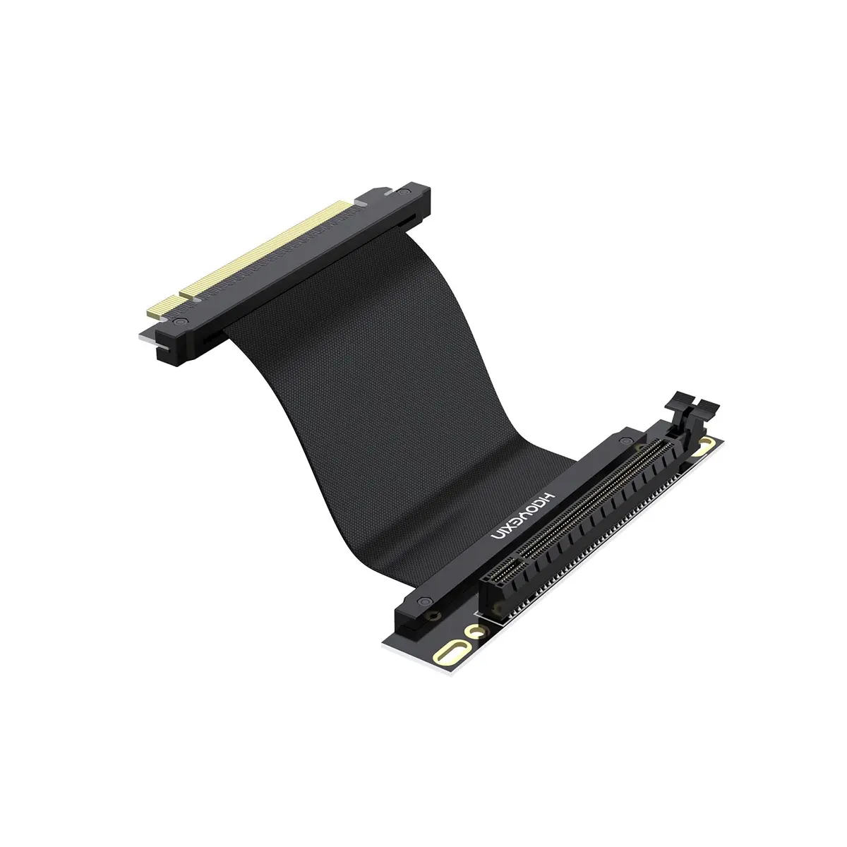 HAOYEXIN PCIE 3.0 X16 Extension Cable 20cm (8 inch) | Right Angle Connector for Vertical Installation - main product image
