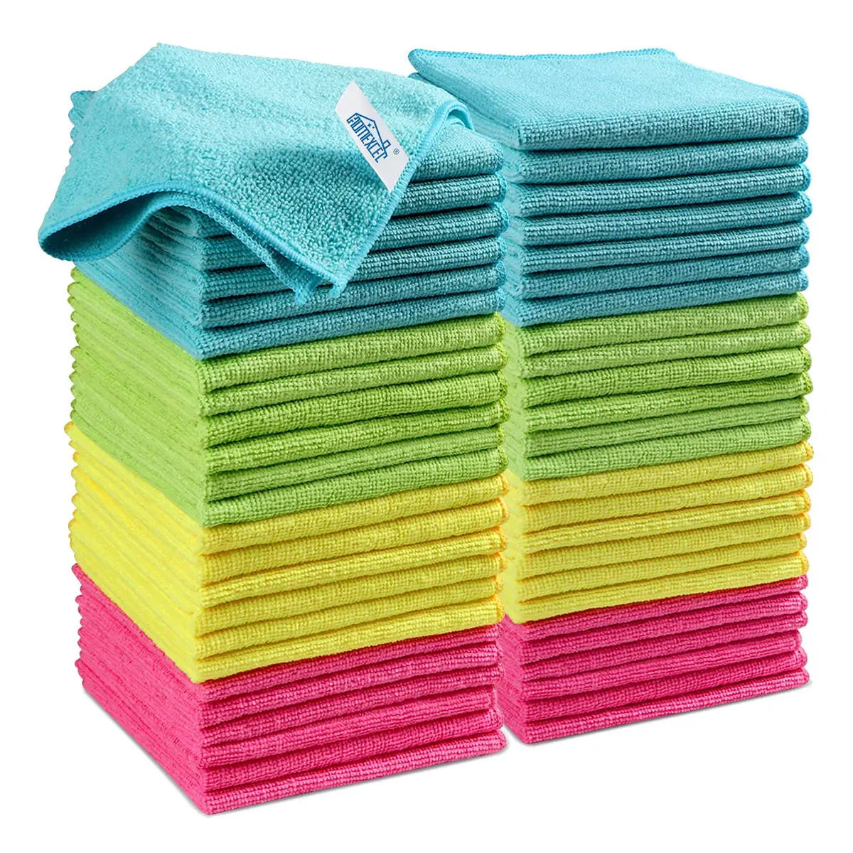 HOMEXCEL 50PK Microfiber Cleaning Cloth, 11.5x11.5in | Scratch-Free & Ultra-Absorbent - main product image