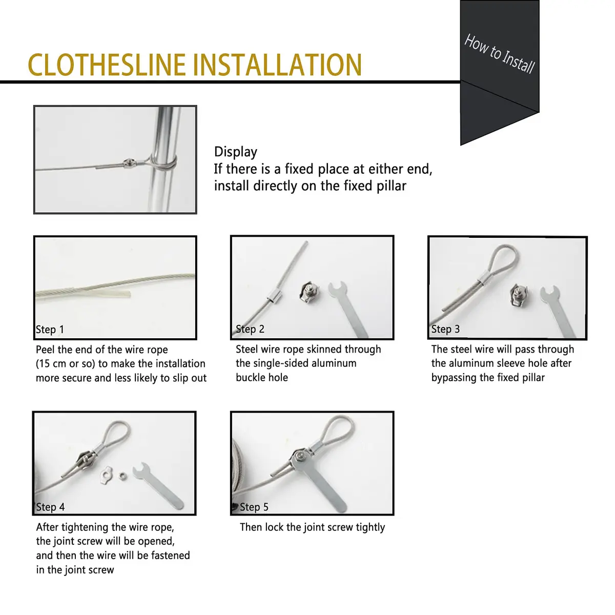 MHY 32ft (9.75m) Heavy Duty Stainless Steel Clothesline | Retractable System for Outdoor/Indoor Drying - view 6