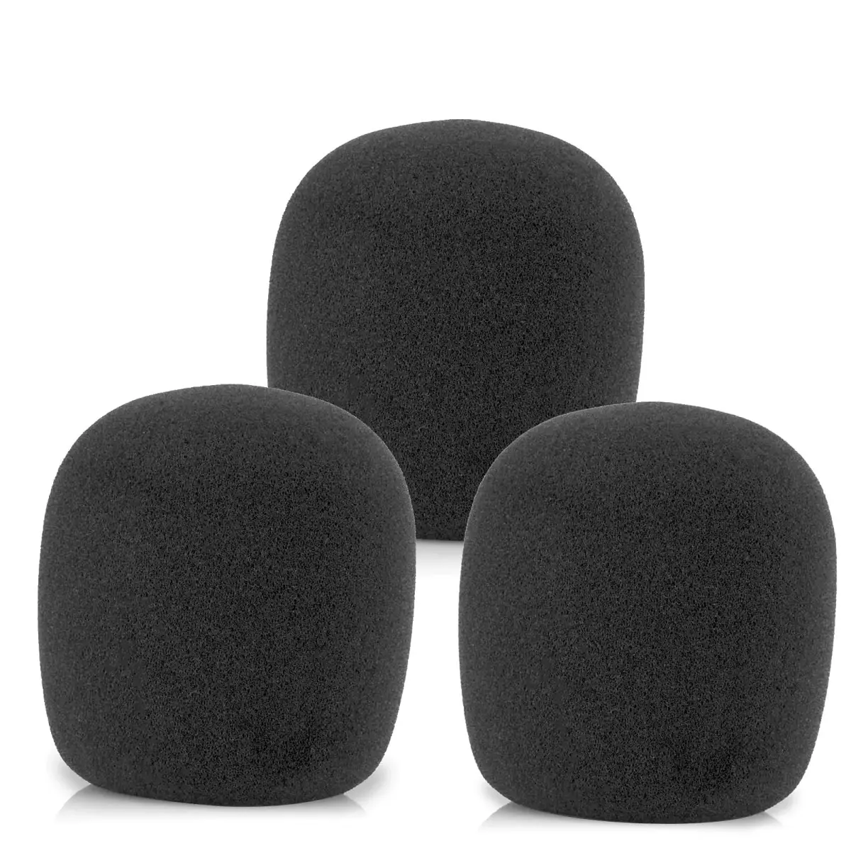 LEFXMOPHY SM58 Windscreen, Mic Foam Replacement for Shure SM58 SM48 Vocal Microphone Pop Filter, Black Noise-cancellation Windsock Cover 3-pack - main product image