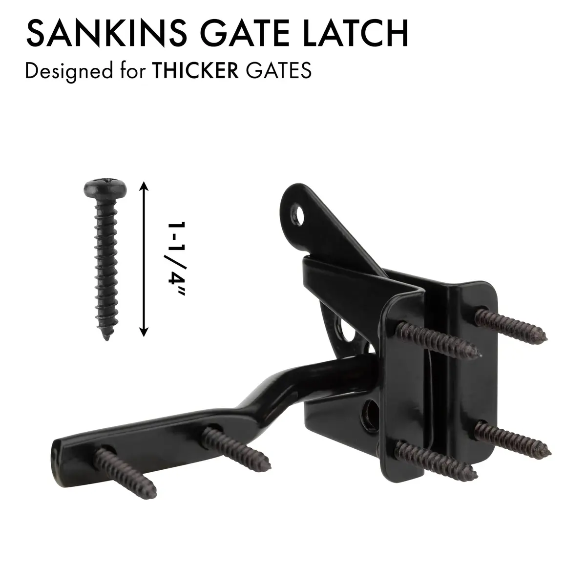 SANKINS Self Locking Gate Latch for Wooden Fence with Pull String | Heavy Duty, Lockable, Easy Install - view 2