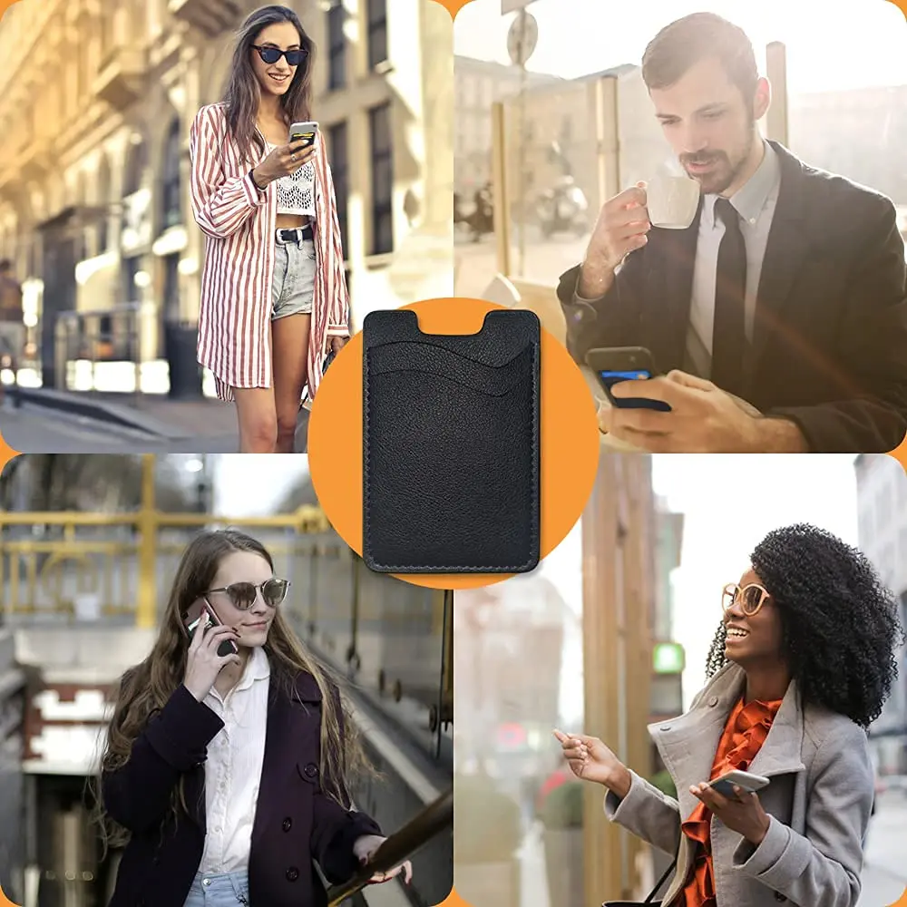Puxnoin Leather Phone Card Holder | Slim Stick-On Wallet for Smartphones Above 4.7" - view 7