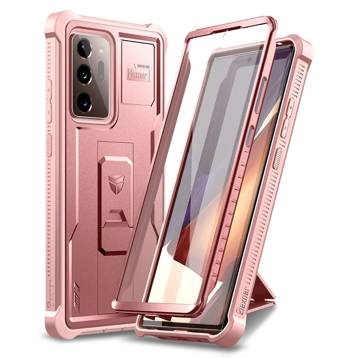 Dexnor Rose Gold 5G Case for Samsung Galaxy Note 20 Ultra 6.9 inches | Built-in Screen Protector & Kickstand - main product image