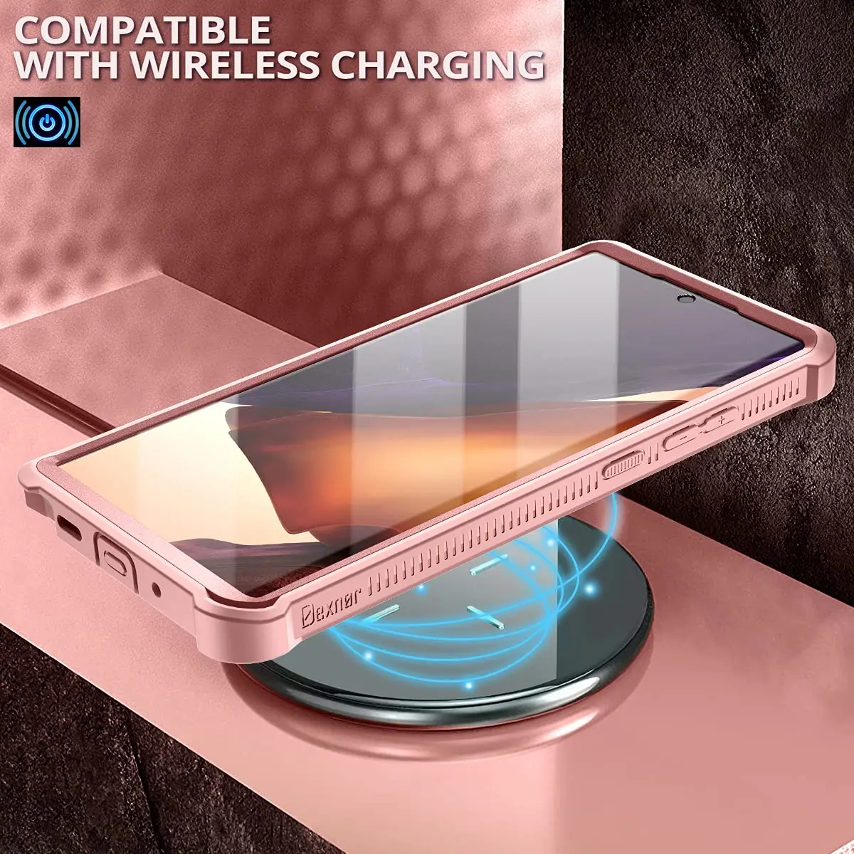 Dexnor Rose Gold 5G Case for Samsung Galaxy Note 20 Ultra 6.9 inches | Built-in Screen Protector & Kickstand - view 5